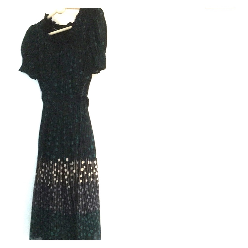 Floral navy dress with tie at back